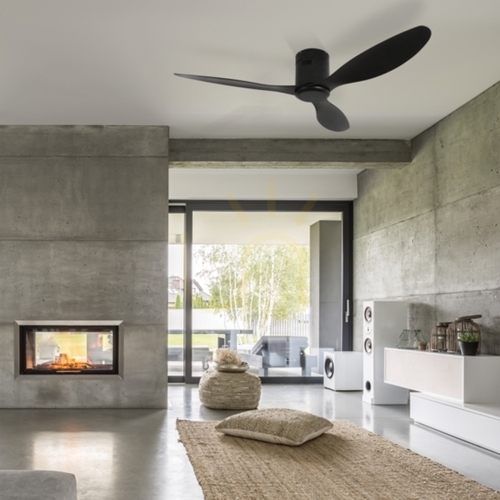 Skontrolujte Stropný ventilátor Zambelis čierna matná 137 cm Tuya WiFi s LED a diaľkovým ovládaním