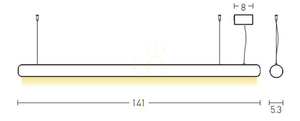 Závesné LED svietidlo Zambelis bronz 45W 3000K IP20 141 cm small 2
