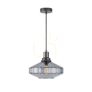 Závesné svietidlo Zambelis E27 max. 40W kov a sklo dymové sivé 28 cm small 1