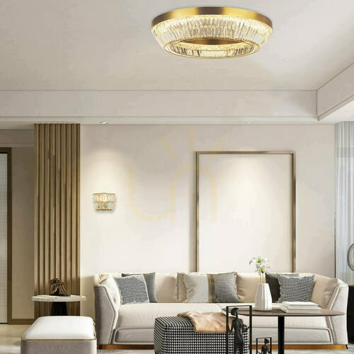 Skontrolujte Stropné LED svietidlo Zambelis 55W 3000K antická mosadz krištáľové kovové 80 cm