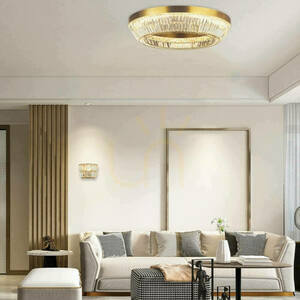 Stropné LED svietidlo Zambelis 55W 3000K antická mosadz krištáľové kovové 80 cm small 0