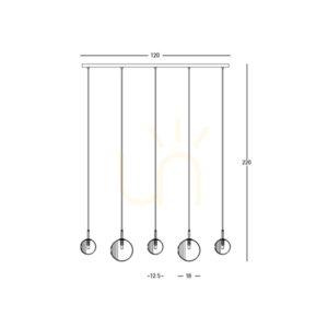 Line Light 5χg9 MAX 5W Kovové sklo, Clear-frost Bielo-údené ZAMBELIS small 4