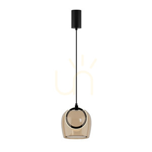 Závesné LED svietidlo Zambelis 23079 čierne so sklom champagne 6 W 3000 K Ø20 cm small 1