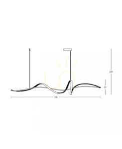 Závesné LED svietidlo Zambelis 23109, matné čierne, 140 cm, 27 W, 3000 K small 2