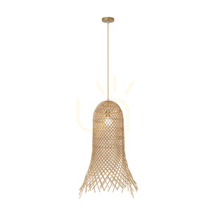 Závesné svietidlo Zambelis E27 20W ratan zlaté 25 cm small 1