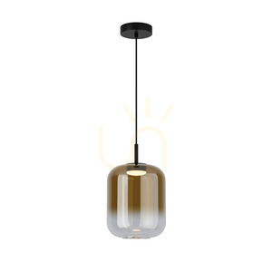 Závesné LED svietidlo Zambelis 12W 3000K čierno-zlaté sklo small 1