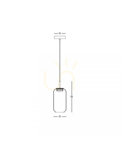 Závesné LED svietidlo Zambelis 23217, matná čierna a dymové sklo, 15 cm, 3000 K small 2