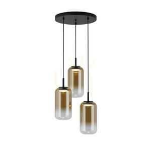 Závesné LED svietidlo Zambelis 3x12W 3000K čierne matno-zlaté sklo small 1
