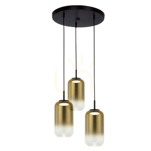 Závesné LED svietidlo Zambelis 3x12W 3000K čierne matno-zlaté sklo small 0