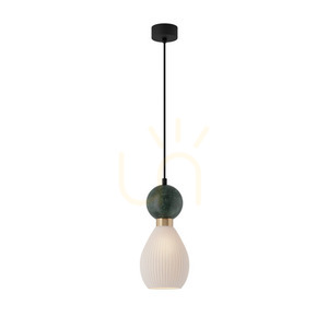 Závesné svietidlo Zambelis E14 zelený mramor mosadz Ø14 cm small 1
