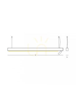Závesné LED svietidlo Zambelis 23254 čierne 130 cm 7W+32W 3000K small 2