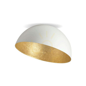 Plafón Zambelis biely matný zlatý list kovový E27 40W 50 cm small 0