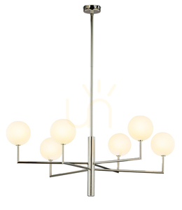 Luster Jupiter FEME 1935 v niklovom vyhotovení, 6×G9, 104 cm small 0