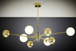 Luster JUPITER MOKA 1968 leštená mosadz a biela 4×G9 + 4×GU10 small 11
