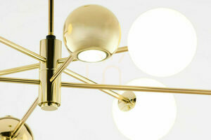 Luster JUPITER MOKA 1968 leštená mosadz a biela 4×G9 + 4×GU10 small 3