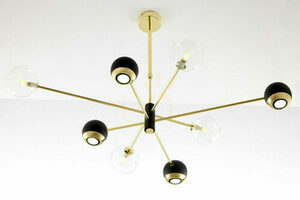 Luster Jupiter MOKA 1973 zlatý a čierny, 4×G9 + 4×GU10 small 10