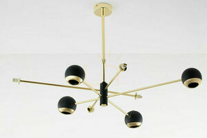 Luster Jupiter MOKA 1973 zlatý a čierny, 4×G9 + 4×GU10 small 11