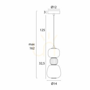Závesné svietidlo Max Light Modern P0629 čierne opálové LED 13W 145 cm 3000K small 1