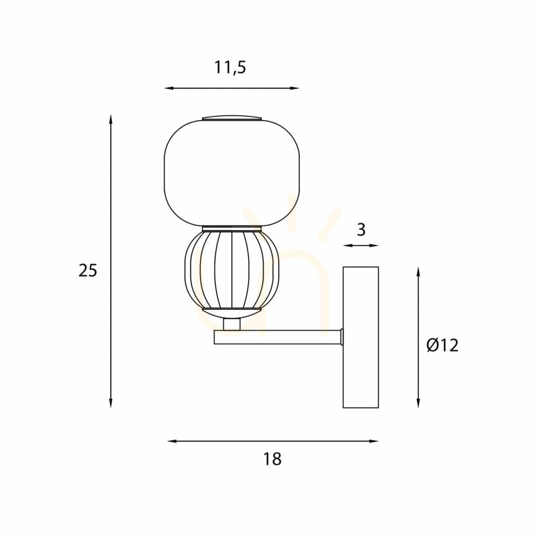 Nástěnné světlo Max Light Modern W0398 černé s opálovým sklem 5W 3000K