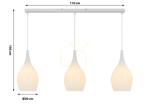 Skontrolujte Trojitá závesná lampa BLANCO 7031-0306 Aviano