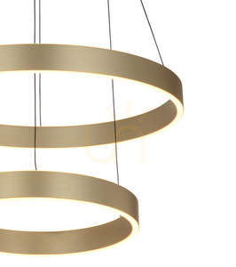 Závesné LED svietidlo Aviano MARLING 6072-304, dva kruhy 40 a 60 cm, matná zlatá / čierna small 1