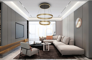 Závesné LED svietidlo Aviano MARLING 6072-304, dva kruhy 40 a 60 cm, matná zlatá / čierna small 3