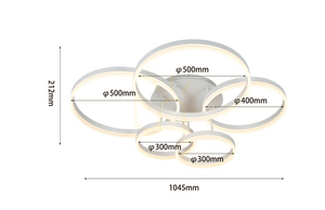 Päťbodové stropné svietidlo Aviano RAVELO 9055-508 matné biele LED 70 W small 5