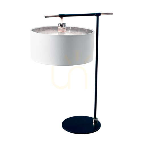 Skontrolujte Stolná lampa Elstead Balance E27, čierna a leštený nikel, biele tienidlo BALANCE-TL-BKPN