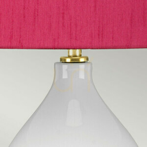 Stolná lampa Isla s tienidlom Cranberry Pink - 1 zdroj svetla - biela / patinovaná mosadz Elstead small 2