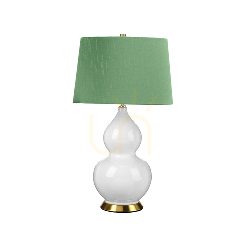 Skontrolujte Stolná lampa Isla - 1 svetelný zdroj - biela / staršia mosadz Elstead
