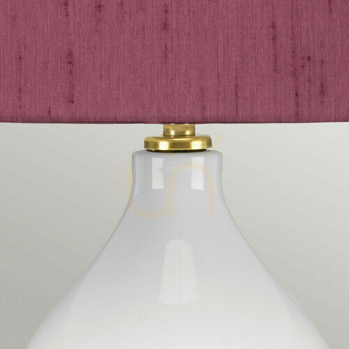 Skontrolujte Stolná lampa Isla s fialovým tienidlom - 1 zdroj svetla - biela / patinovaná mosadz Elstead