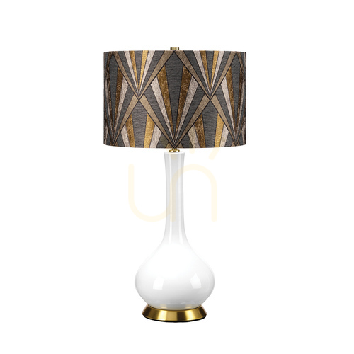 Skontrolujte Stolná lampa Milo - 1 svetelný zdroj - biela / staršia mosadz Elstead