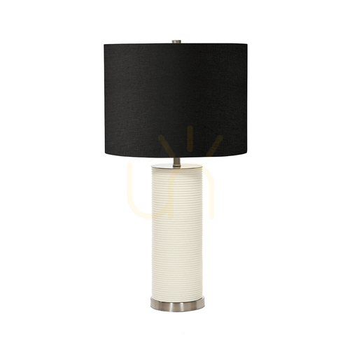 Skontrolujte Stolová lampa Elstead Ripple biela s čiernym tienidlom E27