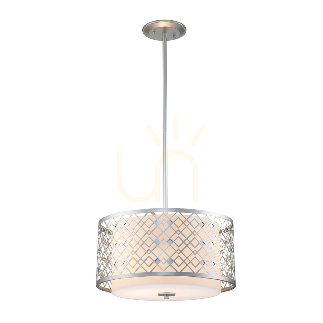 Ziggy stredná závesná lampa - 2 svetelné zdroje - Lakovaná strieborná Elstead
