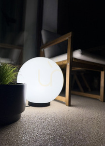 LUNA BALL 30 cm dekoratívna svietiaca záhradná guľa vrátane kábla a montážneho dekoračného krúžku - PREMIUM - UV - LUNARES small 2