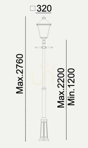Záhradné / parkové svietidlo IP54 LONDON BIG 4127BL čierne LED 14,6W 4000K - prémiové NORLYS. small 1