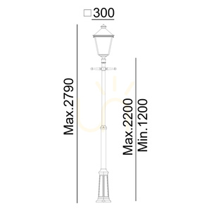 Záhradná lampa LED London Big 4127WH na teleskopickom stĺpe do 279 cm, 14,6 W, 4000 K, biela RAL 9003 – NORLYS small 3