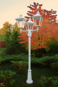 Záhradné / parkové svietidlo IP54 LONDON BIG 4133WH 3x9,5W 4000K biela - premium NORLYS small 3