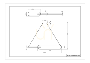 Závesné svietidlo Zuma Line RAVON P241145502A zlato-čierne, LED 40 W 2200 lm 3000 K, dĺžka 123 cm small 1