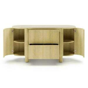 Dvojdverová komoda CECILE Natural Oak, travertitová doska small 2