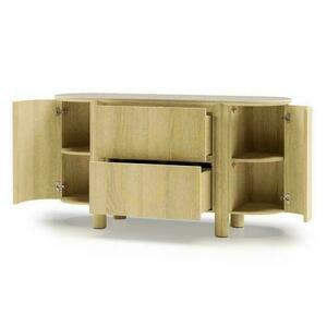 Dvojdverová komoda CECILE Natural Oak, travertitová doska small 3