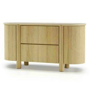 Dvojdverová komoda CECILE Natural Oak, travertitová doska small 4