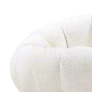 LOEL White Boucle Puff s otočnou základňou small 4