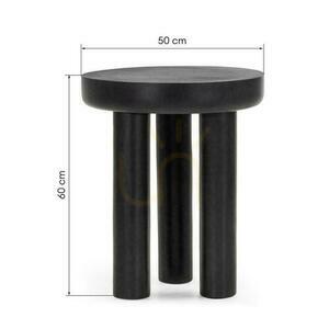Bočný stolík 50 cm LUNGO čierny s mangrovovým drevom small 4