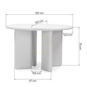 Jedálenský stôl 120 cm MOLIQ Matte Gray Beige small 4