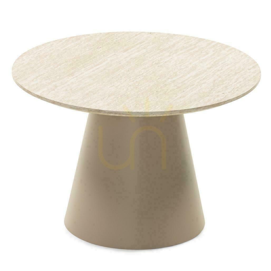 Coffee Table 60 cm OREZ Beige with Imitation Travertine