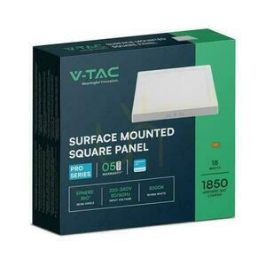 V-TAC 18W LED SAMSUNG CHIP povrchový panel štvorcový 214x214mm VT-60018SQ-S 3000K 1850lm 5 rokov záruka small 2