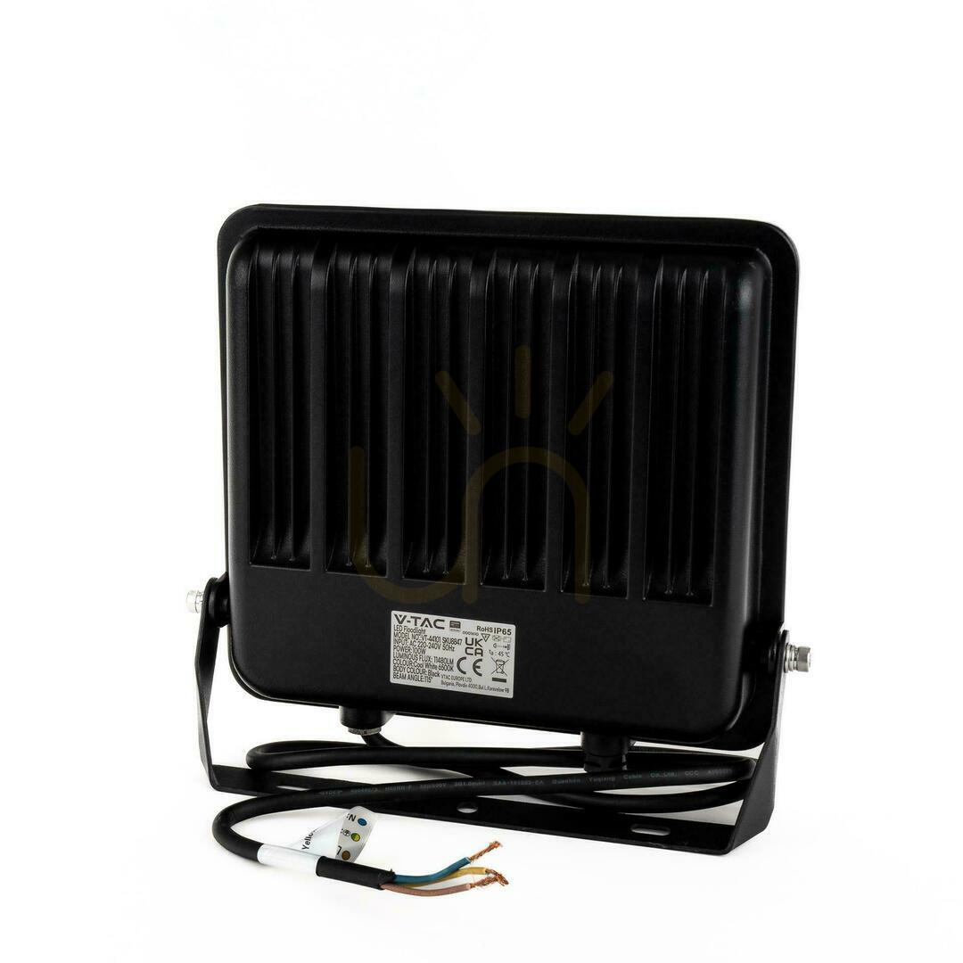 vyhliadka LED projektor V-TAC CREE CHIP 100W 135lm/W čierne puzdro kábel 1m IP65 VT-44101 6500K 11480lm 6 rokov záruka LED projektor V-TAC CREE CHIP 100W 135lm/W čierne puzdro kábel 1m IP65 VT-44101 6500K 11480lm 6 rokov záruka