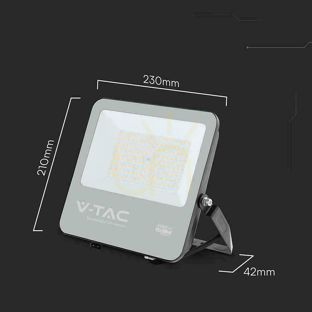 Displej LED projektor V-TAC CREE CHIP 100W 135lm/W čierne puzdro kábel 1m IP65 VT-44101 6500K 11480lm 6 rokov záruka LED projektor V-TAC CREE CHIP 100W 135lm/W čierne puzdro kábel 1m IP65 VT-44101 6500K 11480lm 6 rokov záruka