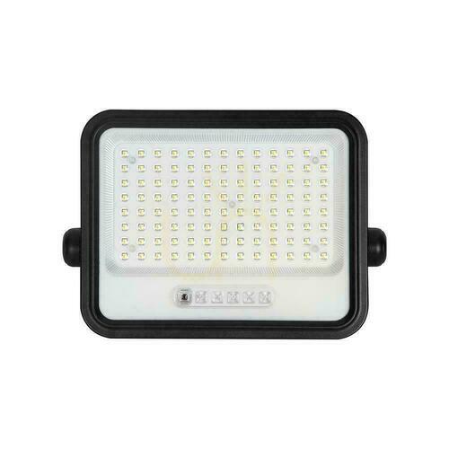 Skontrolujte V-TAC 200W CCT solárny LED projektor diaľkový automatický časovač IP65 čierny VT-204W 1700lm 3 roky záruka